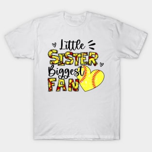 Softball Sister, Little Sister Biggest Fan T-Shirt